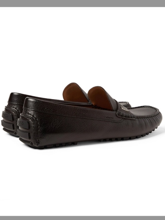 Hugo Boss Brown Leather Penny Loafer Shoes in Size 9 main image 7